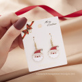 Shangjie OEM Joyas Gift Christmas Wholesale Fashion Hook Boucles d&#39;oreilles pour femmes mignonnes boucles d&#39;oreilles de bijoux de Noël du Père Noël mignon